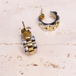 Gold and Silver Hoop Earrings